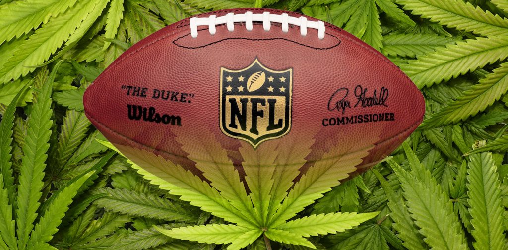Football in Cannabis Leaves